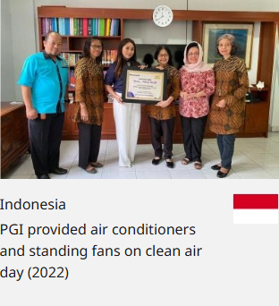 Indonesia PGI provided air conditioners and standing fans on clean air day (2022)