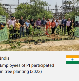 India Employees of PI participated in tree planting (2022)