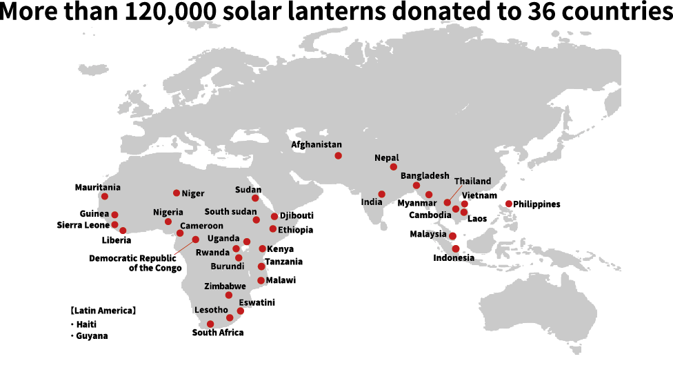 More than 120,000 solar lanterns donated to 36 countries