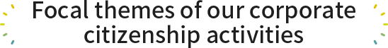 Focal themes of our corporate citizenship activities