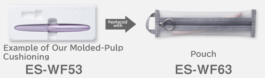 Example of Our Molded-Pulp Cushioning (ES-WF53) replaced with pouch (ES-WF63)