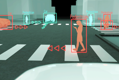 Photo: ADAS detects pedestrians and vehicles that enter the field of vision