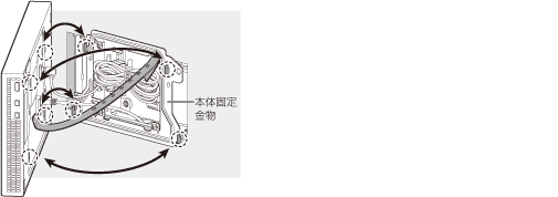 本体固定金物への取り付け方法を説明した画像