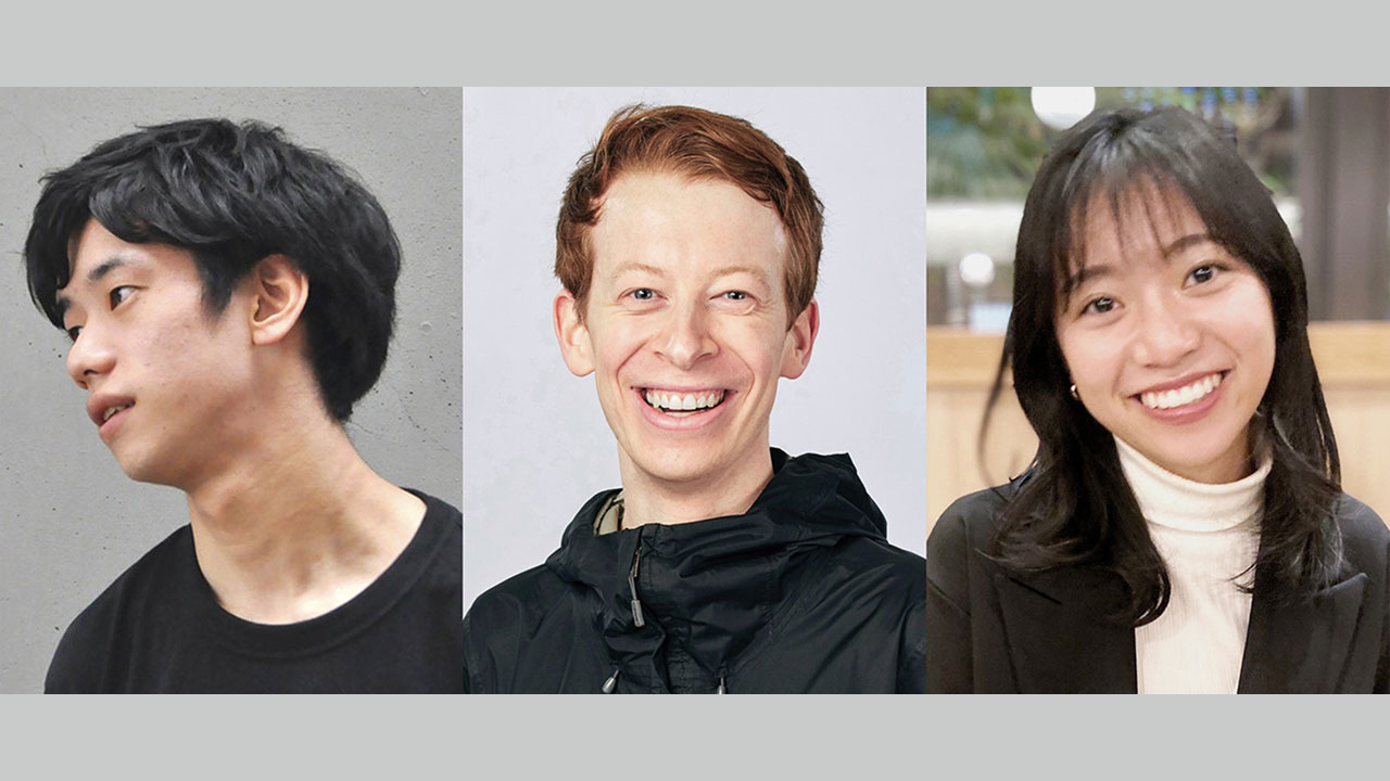 男性二人、女性一人のポートレート