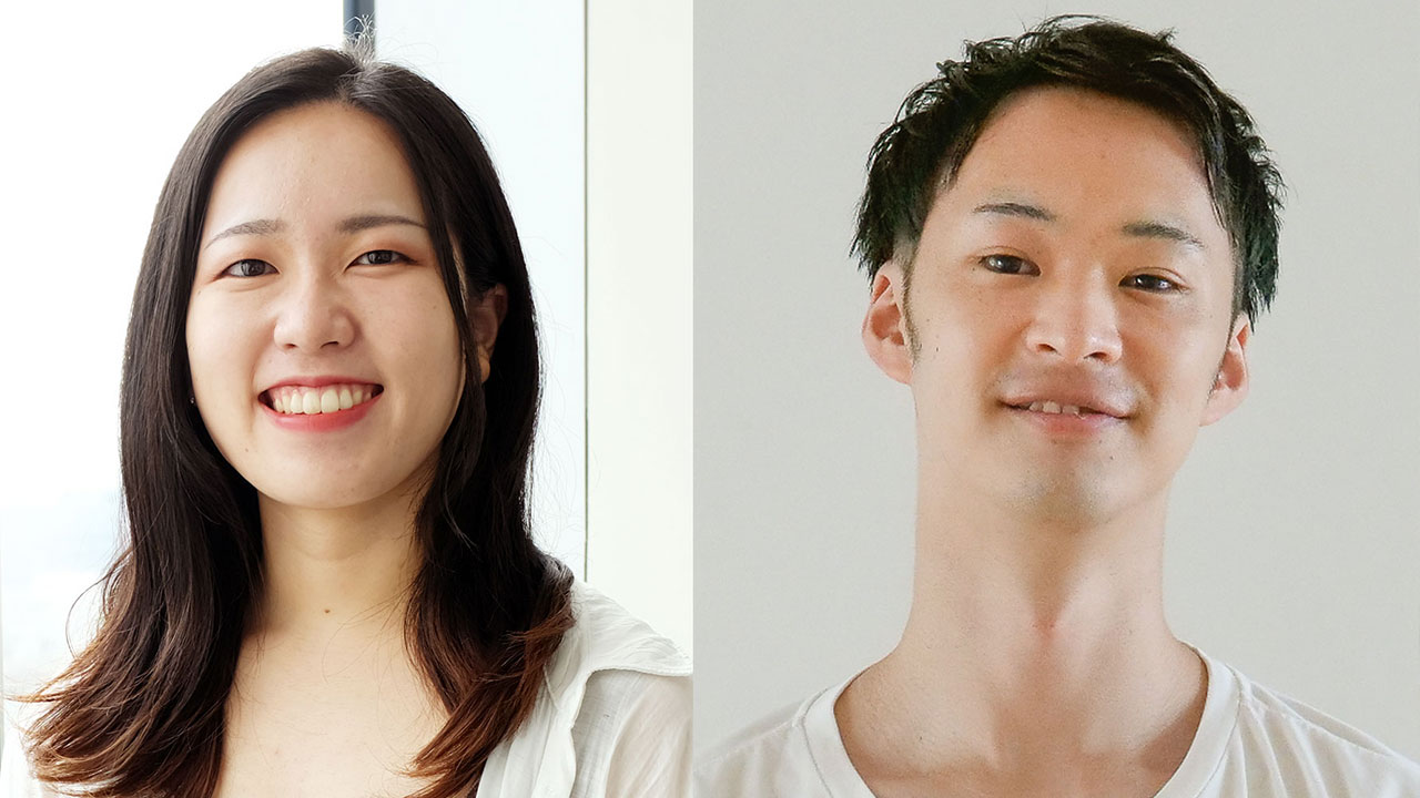左に女性、右に男性のポートレート
