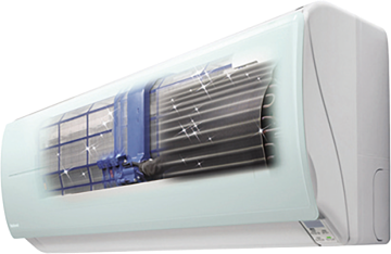 photo:Air Conditioner with Filter Cleaning Robot