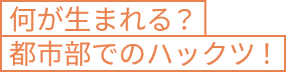 何が生まれる？都市部でのハックツ！