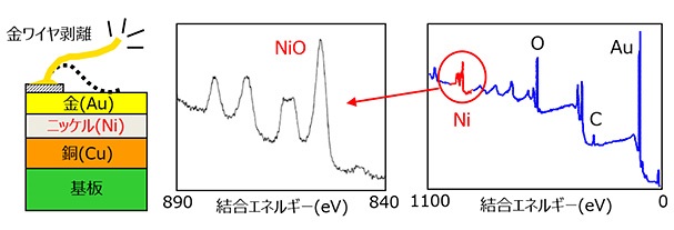金めっき膜表面のXPS分析スペクトル