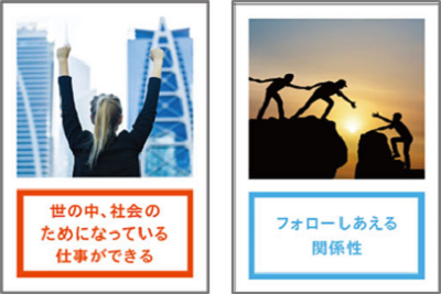 理想のより良い働き方が描かれたカルタの例