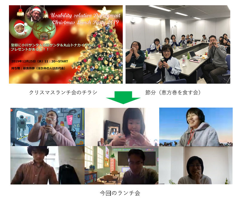 以前のランチ会と今回のオンライン・ランチ会