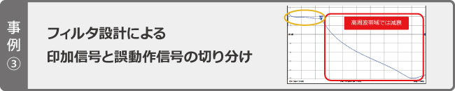 事例3　フィルタ設計による印加信号と誤動作信号の切り分け