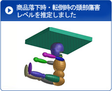 商品落下時・転倒時の頭部傷害レベルを推定しました