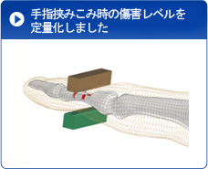 手指挟みこみ時の傷害レベルを定量化しました