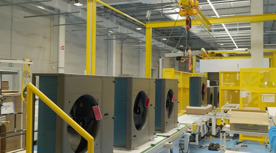 A photo of the interior view of the A2W factory