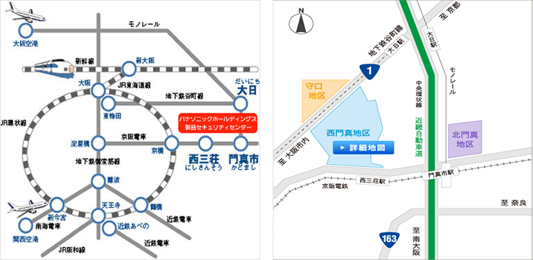 電車でお越しのお客様用の地図