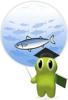 ぴっくすとお魚のイラスト