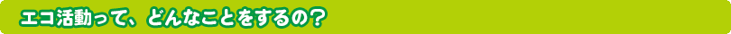 エコ活動って、どんなことをするの？