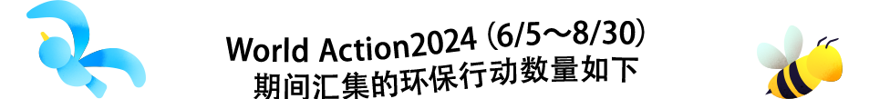 World Action2024(6/5~8/30)期间汇集的环保行动数量如下