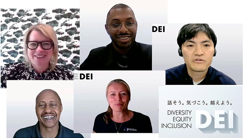 画像：オンラインセッションの様子。登壇者の顔が並ぶ