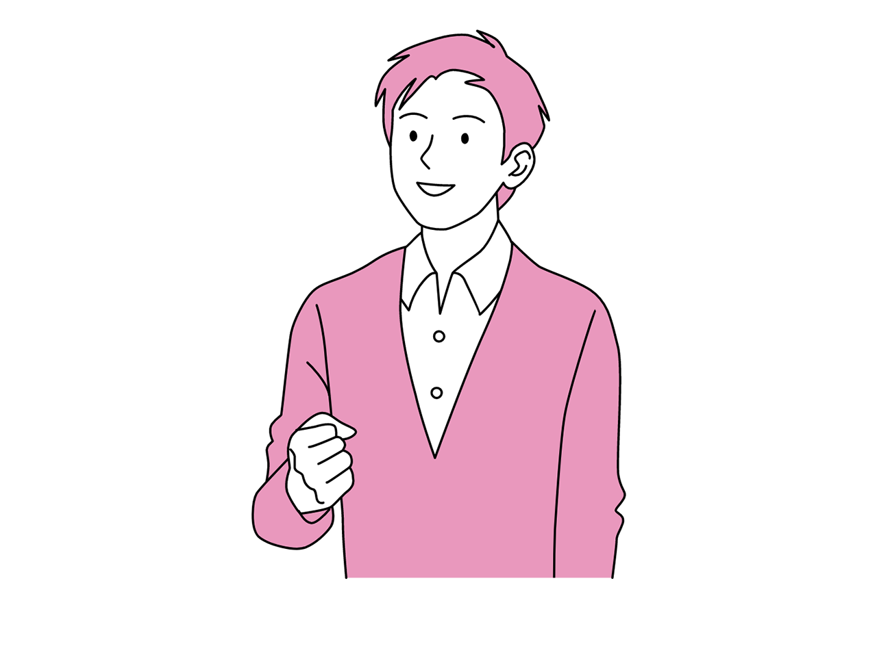Illustration: Employee C in casual office attire, looking motivated