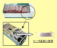 写真：ホットカーラー、ヒータ基板に使用
