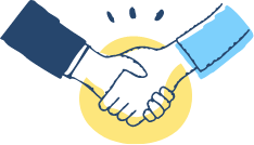 イラスト：ビジネスシーンでの握手