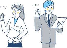 イラスト：評価されて喜ぶ社員のイメージ