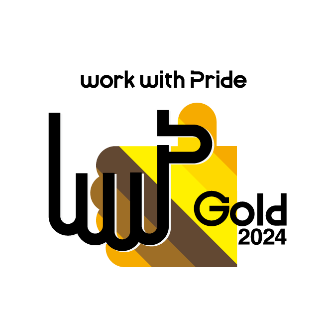 Image: work with Pride Gold 2024 logo