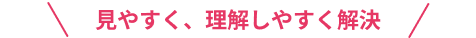 見やすく、理解しやすく解決