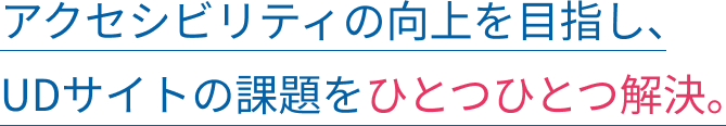 アクセシビリティの向上を目指し、UDサイトの課題をひとつひとつ解決。