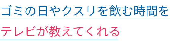 ゴミの日やクスリを飲む時間をテレビが教えてくれる