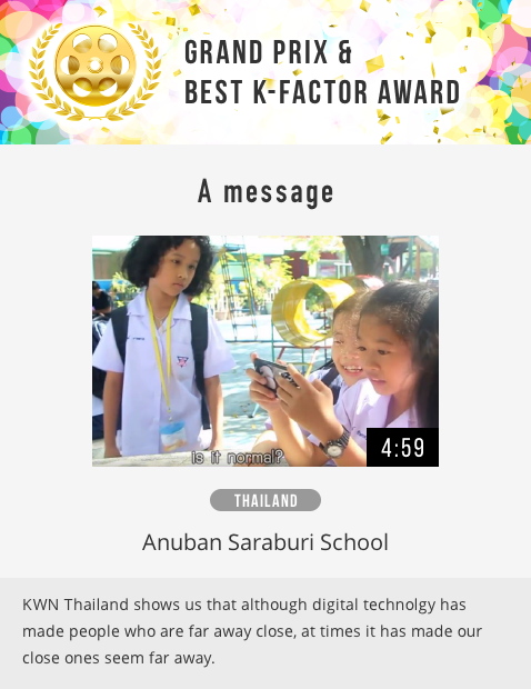 Grand Prix & Best K-Factor Award [A message]