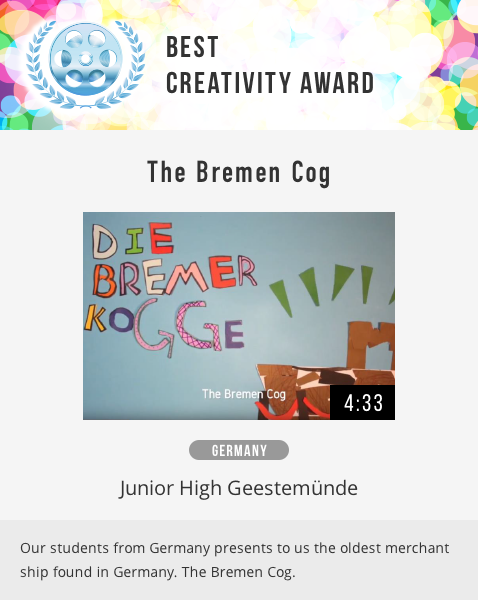 Best Creativity Award The Bremen Cog