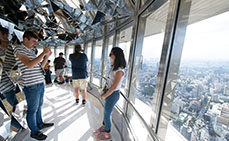 Photo: Taking commemorative photos at the observation deck of Tokyo Tower