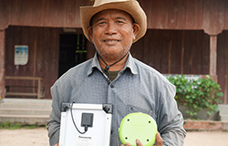 Villagers and solar lanterns