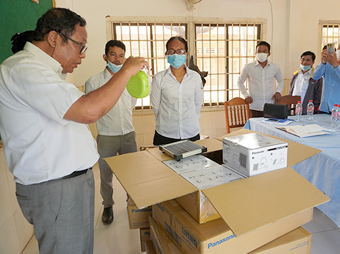 Donation ceremony in Cambodia