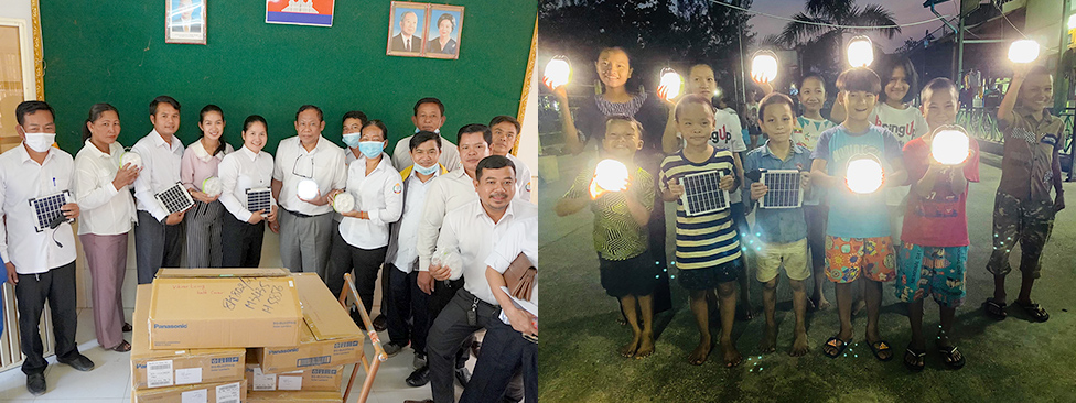 Cambodia / Myanmar villagers and solar lanterns