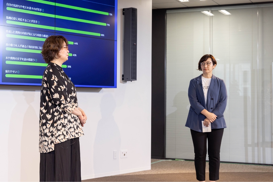 Photo: Two women facilitating a role-play