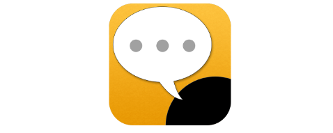 Image: Pictogram of UD Talk, a communication support and conversation visualization application