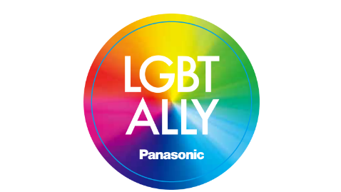 Image: Logo bearing the slogan LGBT ALLY Panasonic