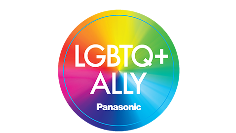 Image: Logo bearing the slogan LGBT ALLY Panasonic