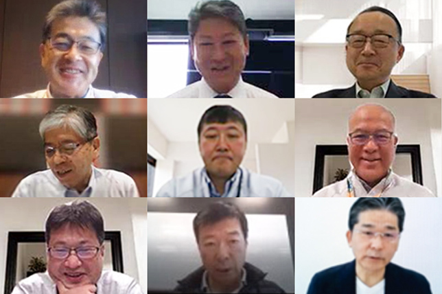 Photo: CEOs of each operating company and Panasonic Group CEO Yuki Kusumi in an online meeting