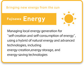 (Bringing new energy from the sun Fujisawa Energy) Managing local energy generation for "self-creation and self-consumption of energy", using a hybrid of natural energy and advanced technologies, including energy-creation, energy-storage, and energy-saving technologies