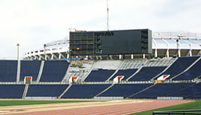 Photo: Installation works prior to the Olympic Games Atlanta 1996 opening ceremony