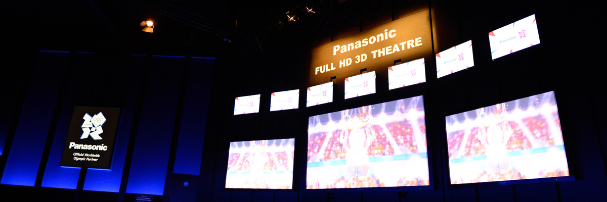 Photo: Full HD 3D images shown on a large, mid-size, and small monitors