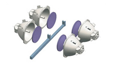 Configuration diagram of the four-lamp PT-DZ21K projector