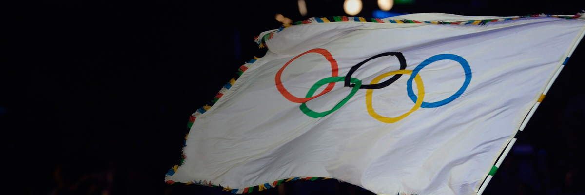 Photo: Olympic flag fluttering in the wind