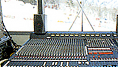 Photo: Sound studio in the middle of one of the courses at the Olympic Winter Games Nagano 1998