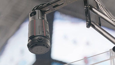 Photo of a 360-degree live camera suspended from above using special equipment