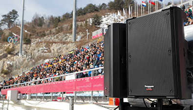 写真：平昌2018冬季オリンピック会場に設置されたRAMSAのスピーカー